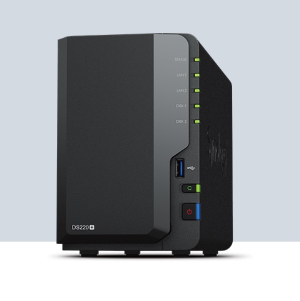  NAS: 2 Bay DiskStation Intel Celeron J4025 Dual Core 2.0 (base) / 2.9 (burst) GHz, 2 GB DDR4, 2 GLAN, 2 USB3  