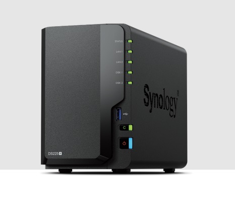  2-Bay 3.5" Diskless, Intel Celeron CPU, 2GB RAM, 1x 2.5GbE, 1x 1GbE, 2x USB 3.2  <b>ONLY USES SYNOLOGY HDD/SSD/NVME</b>  