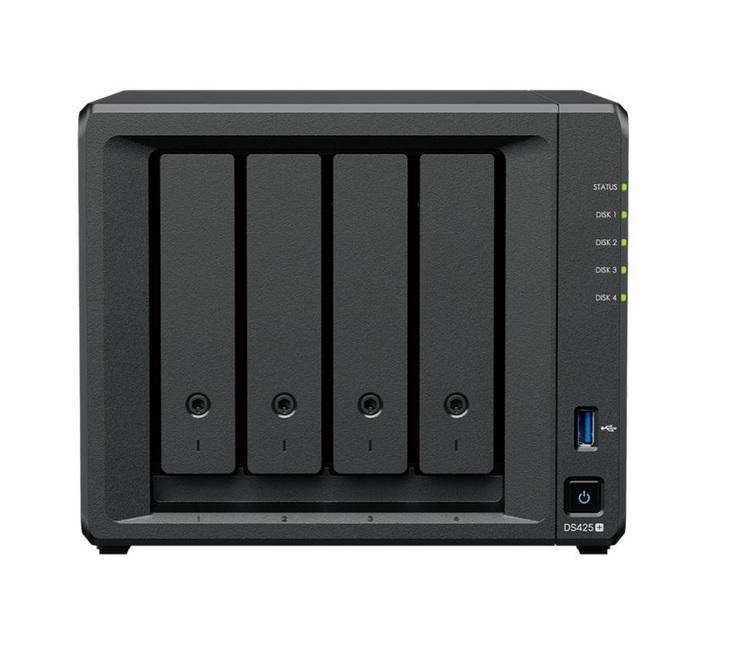  NAS: 4-Bay 3.5" Diskless, Intel Celeron J4125 1 x 1GbE + 1 x 2.5GbE, 2GB RAM, 2 x USB3.2, 3 Year wty <b>ONLY USES SYNOLOGY HDD/SSD/NVME</b>  
