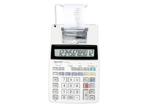  Printing Calculator - 12-Digit LCD display with Punctuation, Quick 2.0 LPS, 2-Colour serial printer  