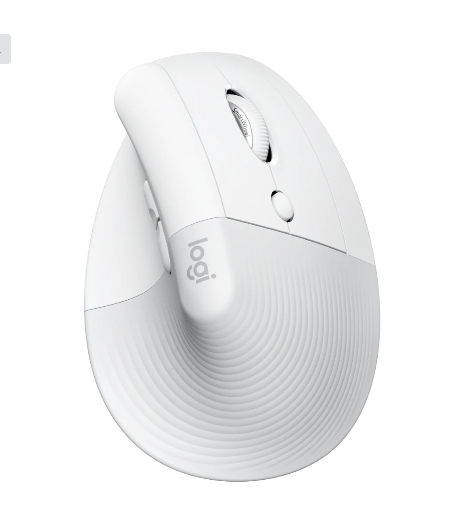  <b>Wireless Mouse:</b> Logitech ERGO Lift - Off White, Wireless & Bluetooth, Vertical Ergonomic Mouse  