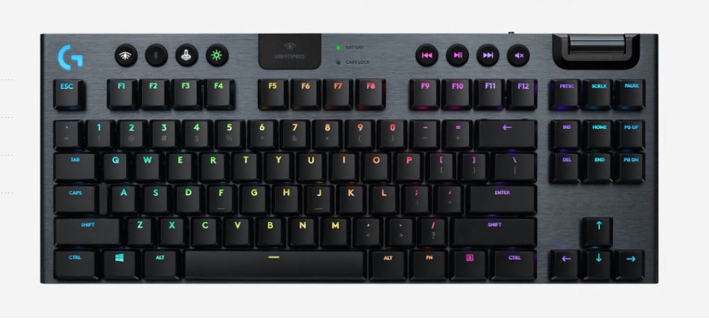  <b>Gaming Keyboard:</b> G915 (CLICKY) TKL LIGHTSPEED Wireless RGB Mechanical Gaming Keyboard  