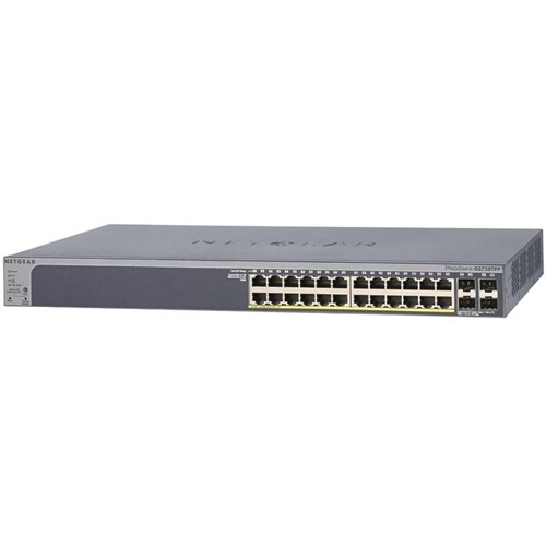  PoE Switch: 24-Port Gigabit ProSAFE Managed Switch with 24-Port PoE+ 384W, 4x SFP Port, Rackmount Kit Included  