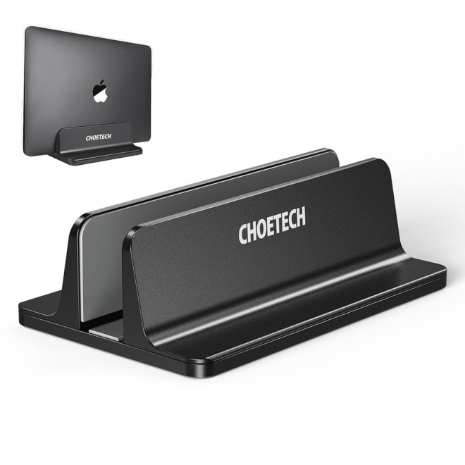 Desktop Aluminum Stand with Adjustable Dock Size, premium holder for All MacBook & tablet - Black  