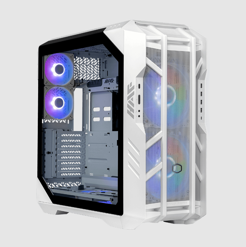  Full-Tower Case: HAF700 - White<br>2x 200mm ARGB PWM Fans + 3x 120mm ARGB PWM Fans, 4x USB 3.2, 1x USB Type-C, Tempered Glass Side Panel, Supports: SSI CEB/SSI EEB/E-ATX/ATX/mATX/mini-ITX  