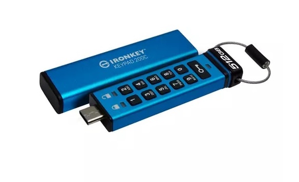  512GB IronKey Keypad 200 USB 3.2 (Gen 1) Type C Flash Drive - 256-bit AES, XTS-AES - 280 MB/s Read Speed - 200 MB/s Write Speed - 3 Year Warranty  