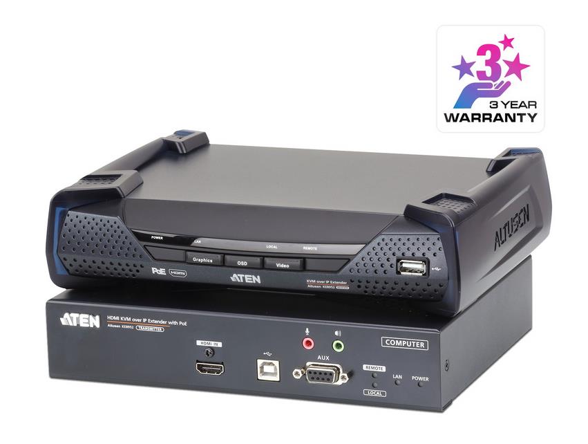  4K HDMI Single Display KVM over IP Extender with Power over Ethernet  