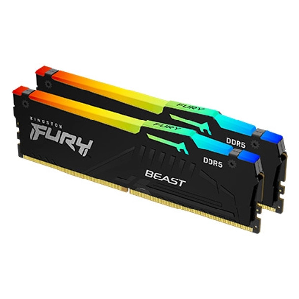  Dual Channel: 32GB (2x16GB) DDR5 5200MT/s CL36 FURY Beast RGB - Desktop Memory  