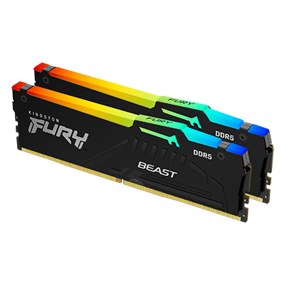  Dual Channel: 32GB (2x16GB) DDR5 6000MT/s CL36 FURY Beast RGB - Desktop Memory  