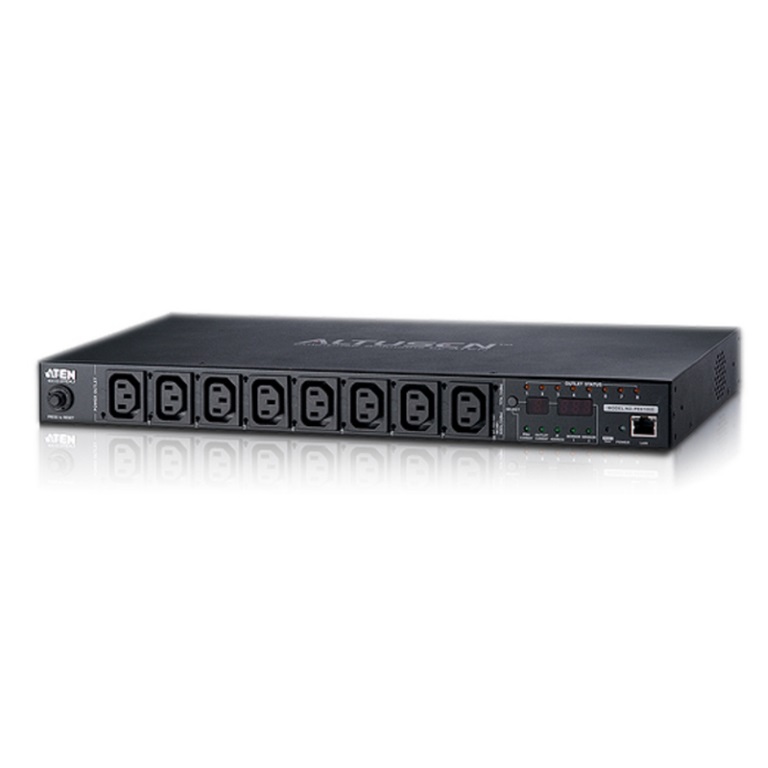 1U 8-Port 16A Eco Power Distribution Unit - PDU over IP, 8x C13 AC Outlets, Control and Monitor Power Status - Intelligent PDU  