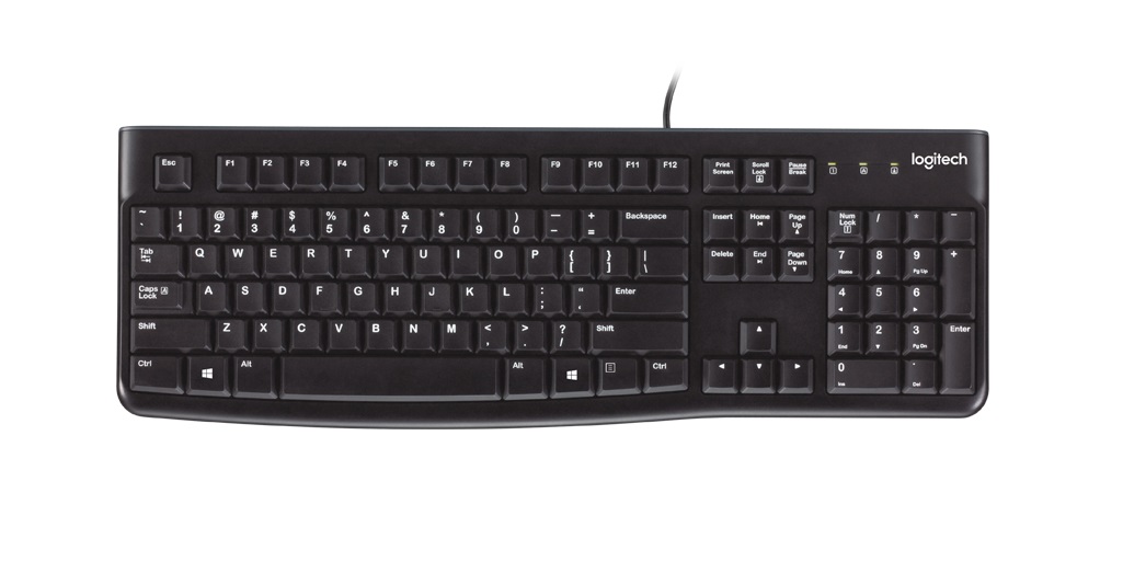  Keyboard: K120, Wired USB Full-Size - Black  