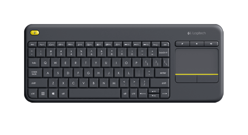  <b>Keyboard:</b> K400 Plus TV, Wireless Touch Pad - Black  