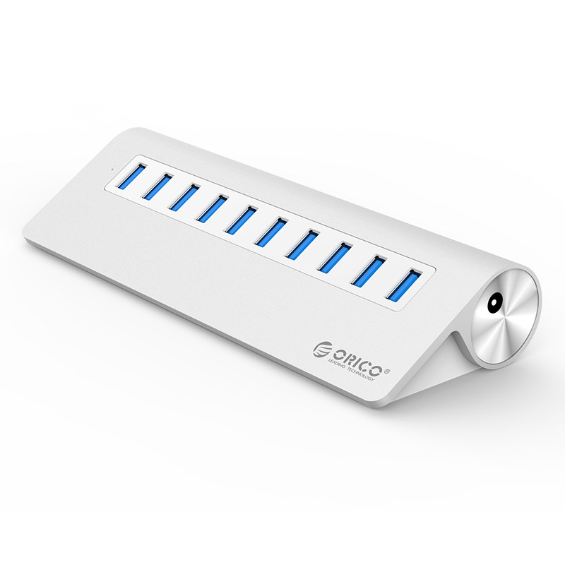  Aluminum Alloy 10 Port USB3.0 Slope Design HUB  