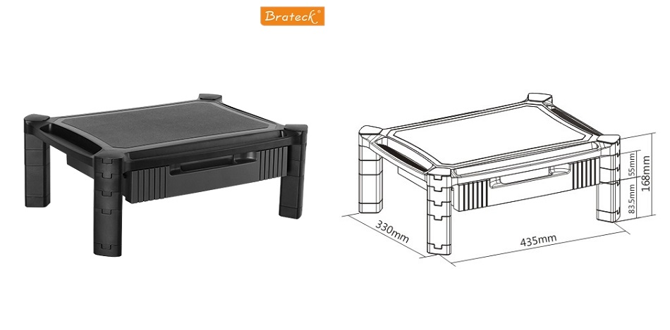  Height-Adjustable Modular Multi Purpose Smart Stand XL with Drawer for most 13''-32'' Weight Capacity 10kg  