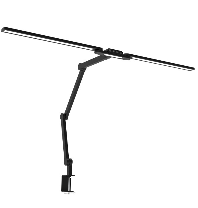  Clamp LED Desk Lamp Black 24W, CCT: 3000K-6000K, 871x950x37mm  