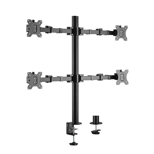  Quad Monitors Affordable Steel Articulating Monitor Arm Fit Most 17"-32" Monitors Up to 9kg per screen VESA 75x75/100x100  