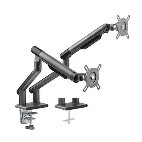  Dual Monitor Premium Slim Aluminum Spring-Assisted Monitor Arm Fix Most 17"-32" Monitor Up to 9kg per screen VESA 75x75/100x100  