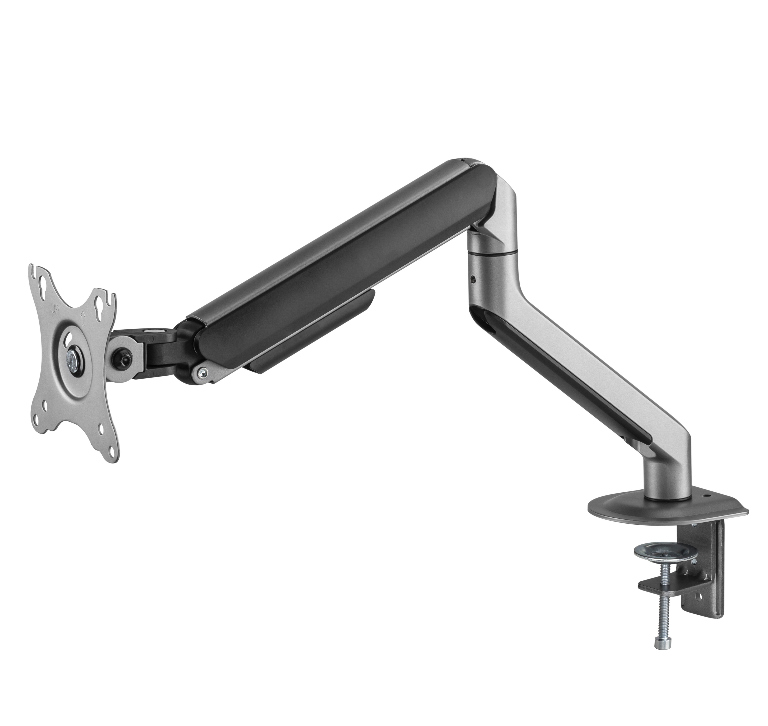  Single Monitor Economical Spring-Assisted Monitor Arm Fit Most 17"-32" Monitors, Up to 9kg per screen VESA 75x75/100x100 Space Grey  