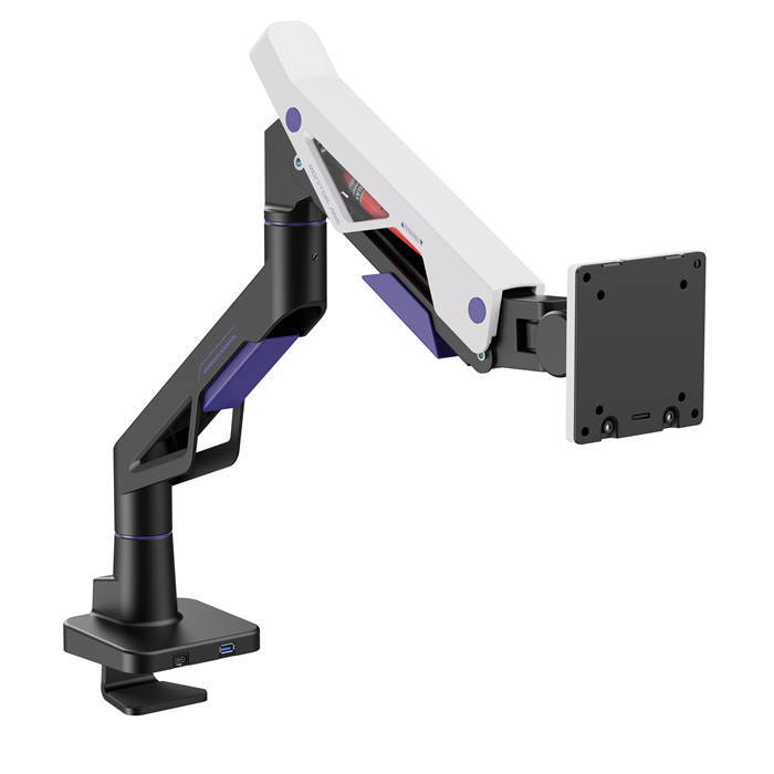  Atlas Neo Gaming Monitor Arm with USB-A & USB-C Ports For most 24"~57" Monitors, Fit Curved Monitor, Matte Black & White  