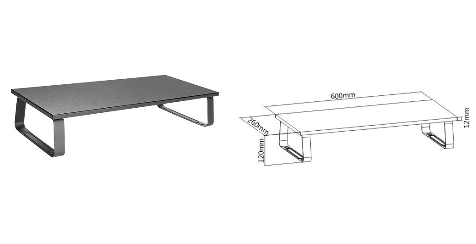  Timber Desktop Monitor Laptop Stand - Black  