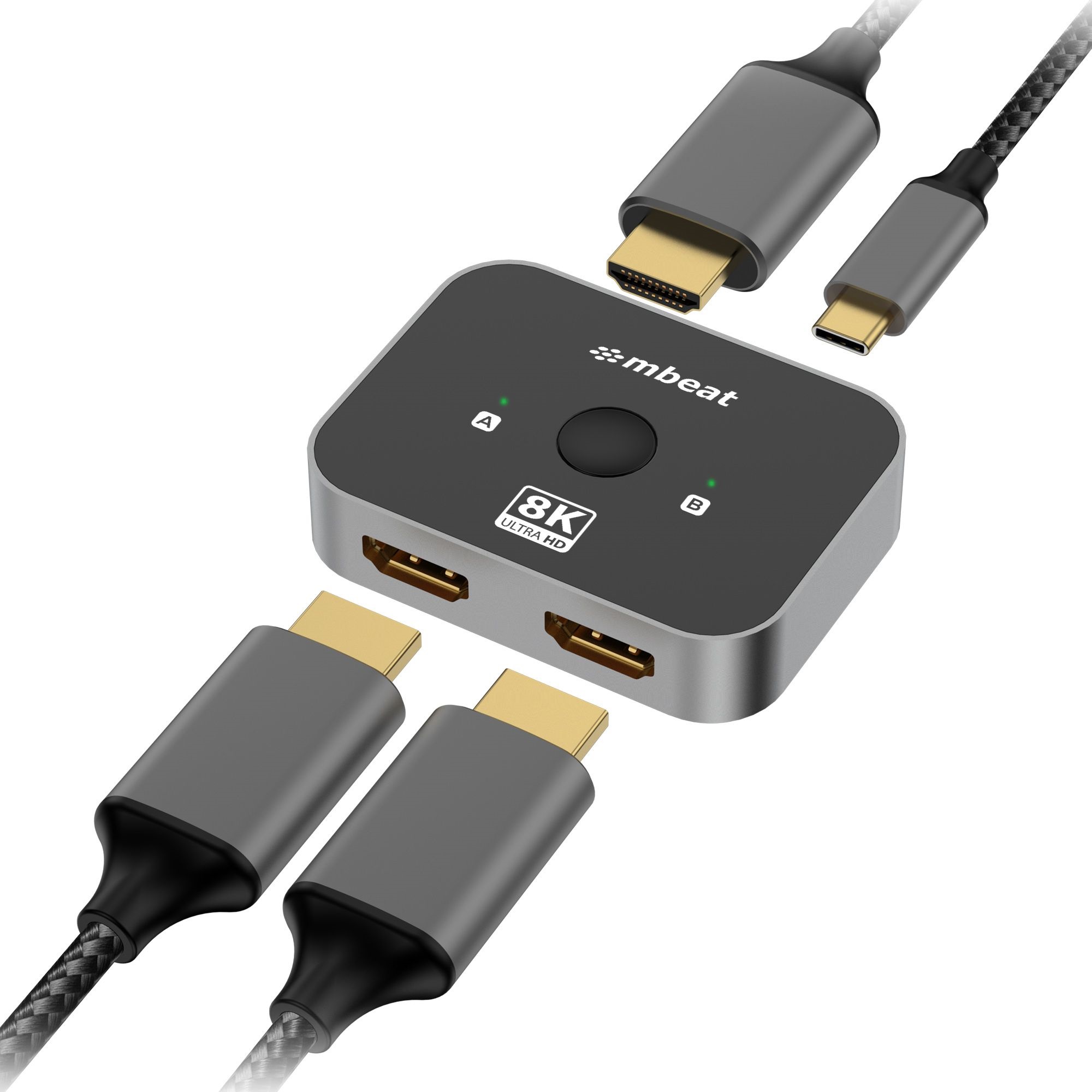  8K Bi-directional HDMI 2.1 Switch - 2 In 1 Out/1 In 2 Out  