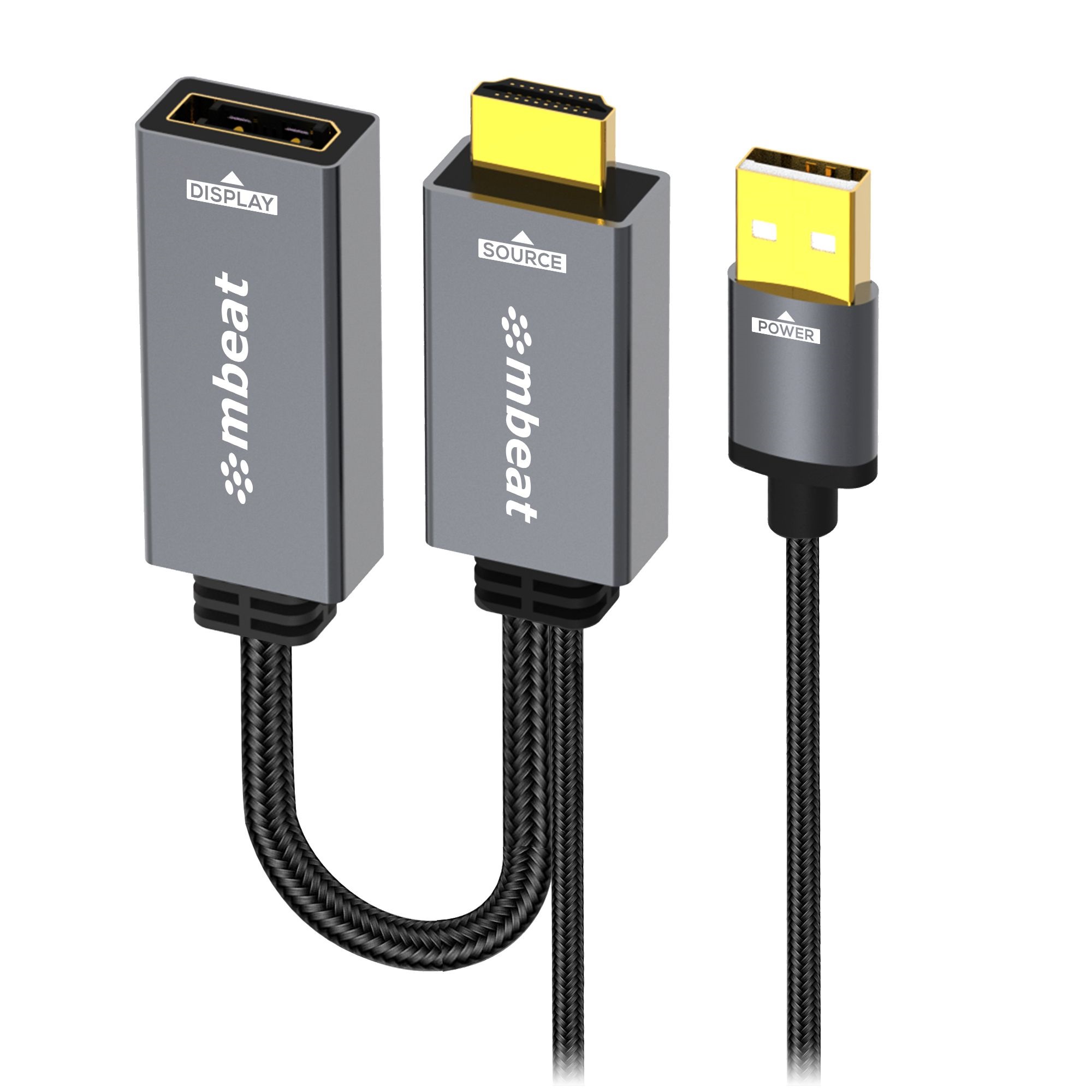  Tough Link HDMI to DisplayPort DP Adapter with USB Power  