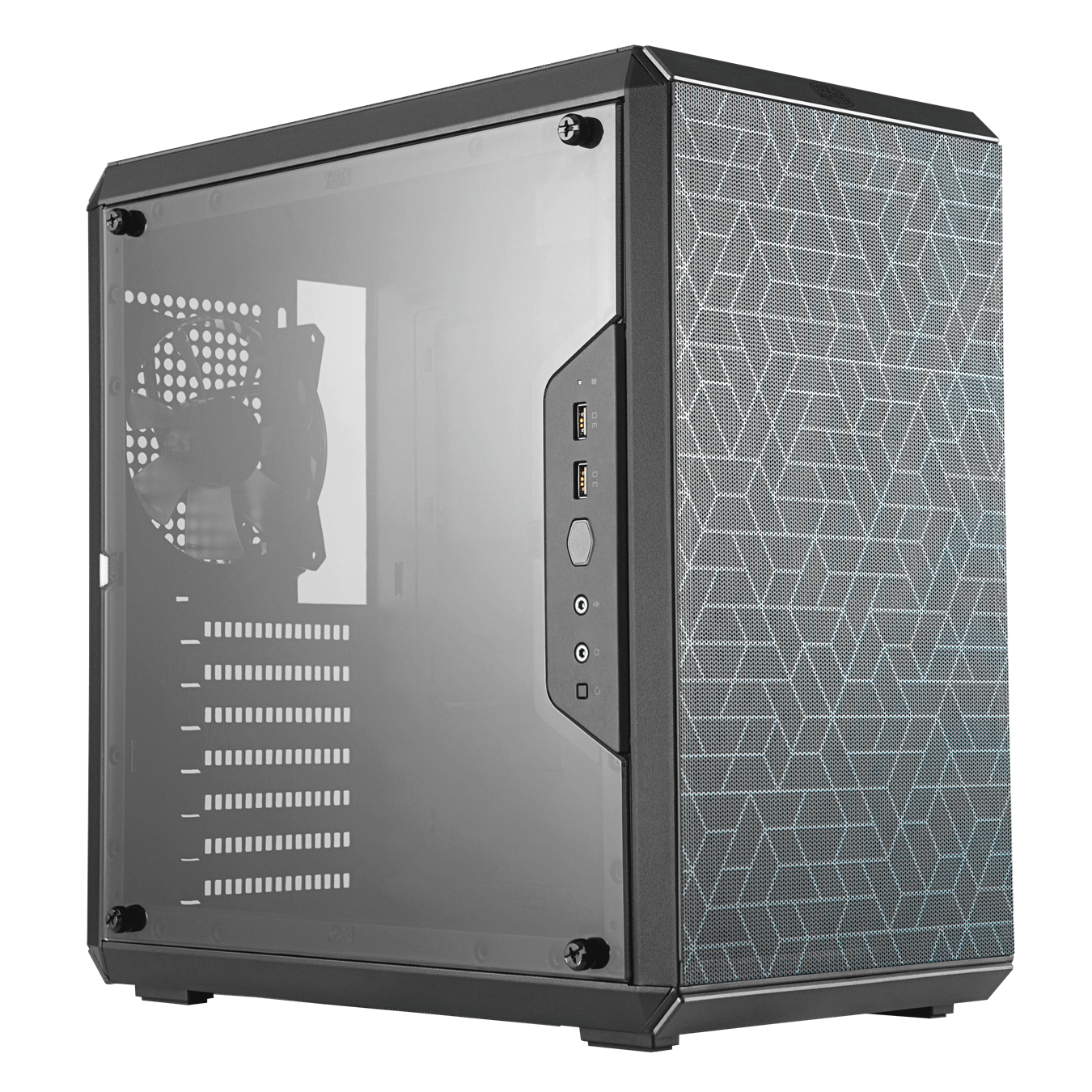  Mid-Tower Case: MasterBox Q500L - Black <BR>1x 120mm Fan, 2x USB 3.0, Window Side Panel, Supports: ATX/mATX/mini-ITX  