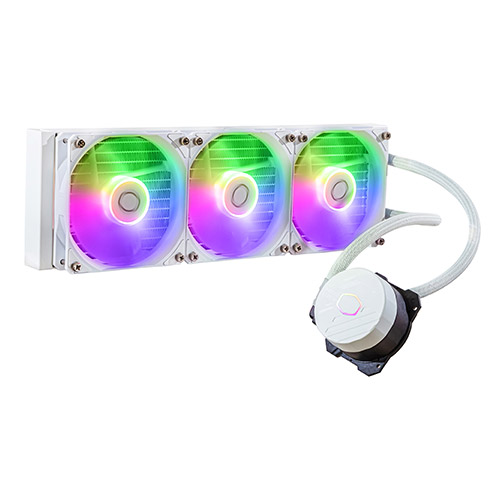  Liquid CPU Cooler: MasterLiquid 360L Core ARGB White Edition, 360mm Radiator, 3x 120mm ARGB PWM Fans, 394x119.6x27.2mm <br>Support: Intel LGA1700, LGA1200, LGA115x, AMD AM5, AM4, AM3, AM3+, AM2+, AM2, FM2  