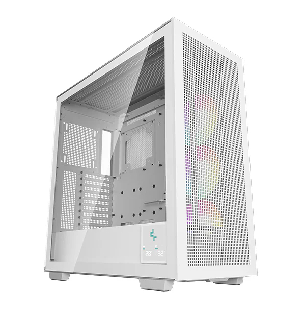  <b>Mid-Tower Case:</b> DeepCool MORPHEUS - White<br>1x 420mm ARGB Side Fan, 4x USB 3.0 + 1x USB Type-C, Real-Time Digital Display, Tempered Glass Side Panel, Supports: E-ATX/ATX/m-ATX/mini-ITX  
