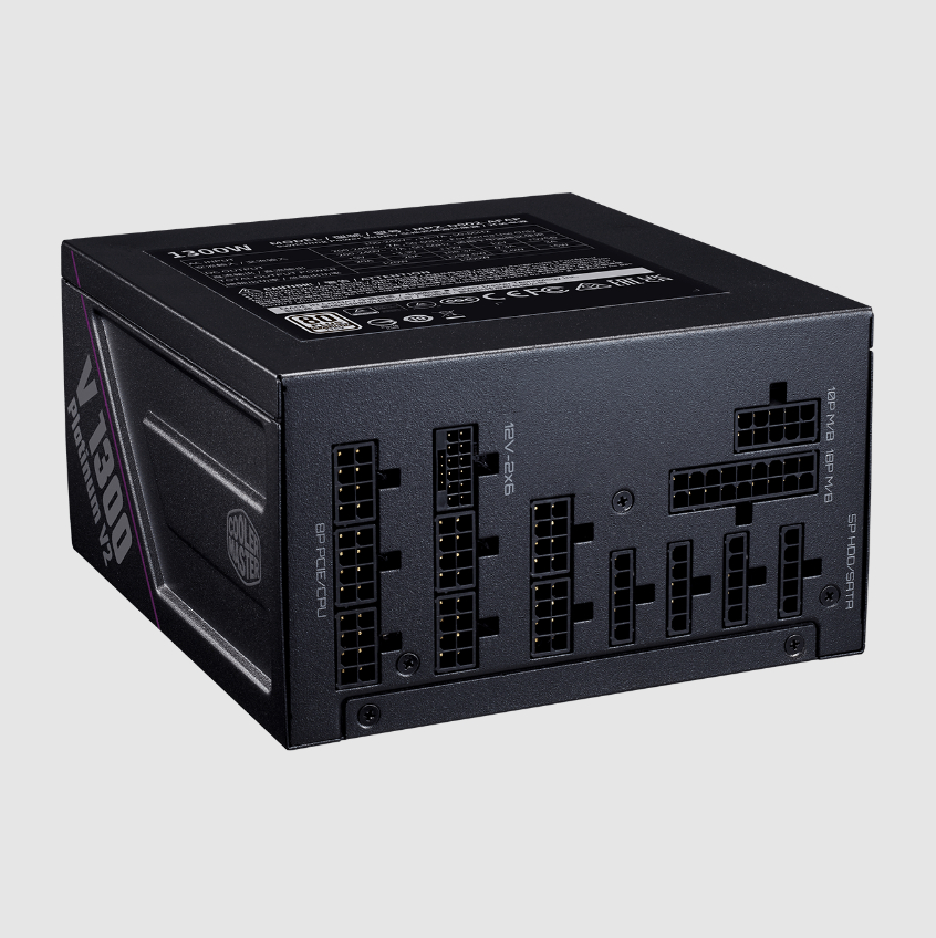  <B>ATX 3.1 PSU: </b>V PLATINUM 1300W V2<BR>Full Modular, 80Plus Platinum, 135mm Silent Fan, PCIE 5.1, 1x 12V-2x6, 1x ESP (4+4 Pin), 1x EPS 8-Pin, 5x PCI-E (6+2 Pin), 4x Molex, 16x SATA  