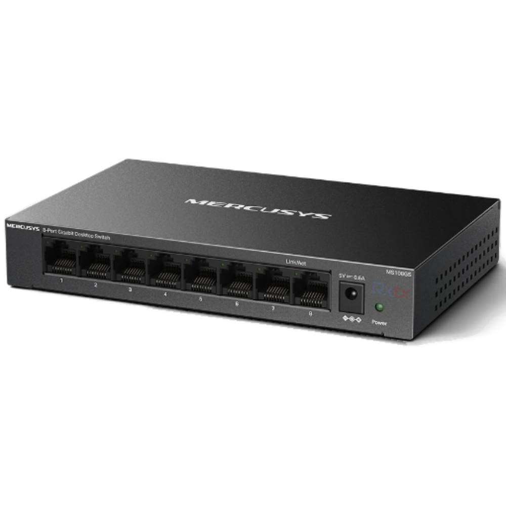  MERCUSYS 8-PORT GIGABIT DESKTOP SWITCH, GbE(8), METAL CASE, 2YR  