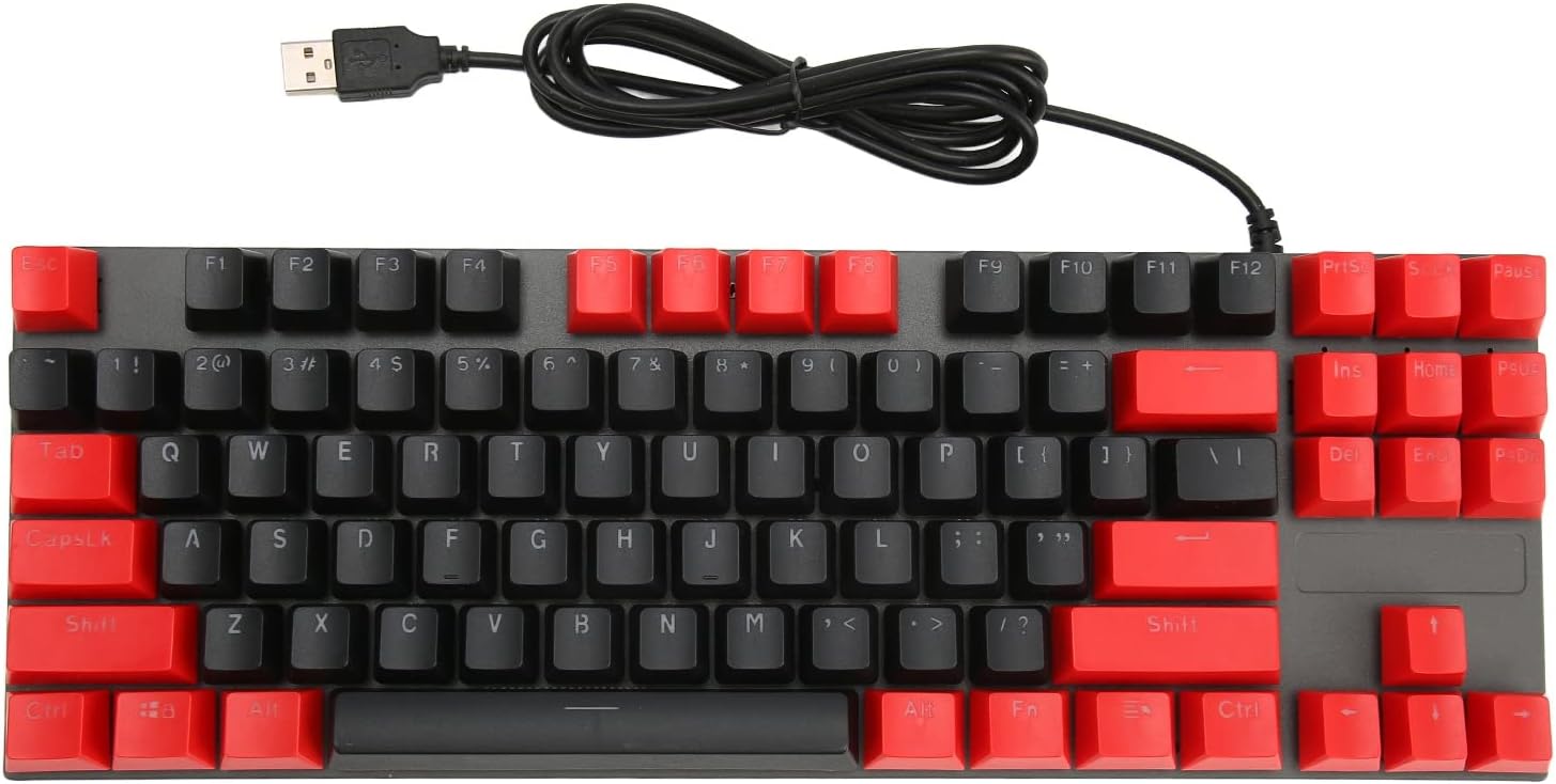  Wired USB Mechanical Keyboard RGB TenKeyless TKL - Red/Black  