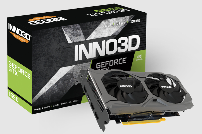  nVIDIA GeForce GTX 1650 4GB GDDR6 TWIN X2 OC V3<br>Boost Mode: 1635 MHz, 1x HDMI/ 3x DP, Max Resolution: 7680 x 4320, 2 SLOT, 1x 8-Pin Connector, Minimum: 300W  