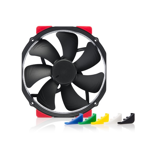  140mm Fan: Noctua A15-HS-PWM Chromax Black Swap<br> 140mm (120mm Mounting) 4-Pin PWM Fan, 1500 RPM, 24.6 dB(A), 6x Colour Vibration pads Included  