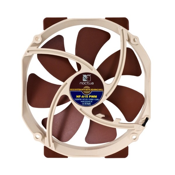  140mm Fan: Noctua A-Series A15-PWM<br> 140mm (120mm Mounting) 4-Pin PWM Fan, 1200 RPM, 19.2 dB(A)  