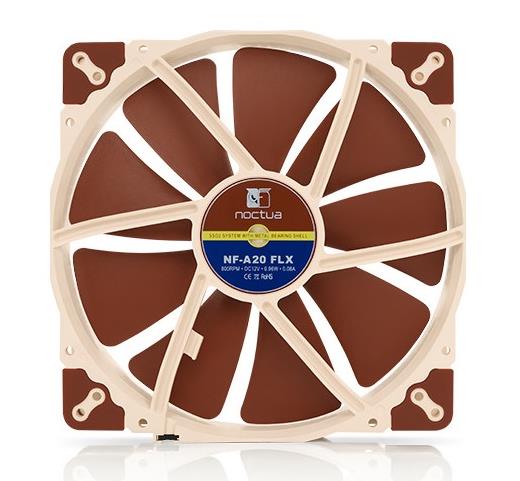  200mm Fan: Noctua A-Series A20-FLX<br> 200mm 3-Pin Fan, 800 RPM, 18.1 dB(A)  