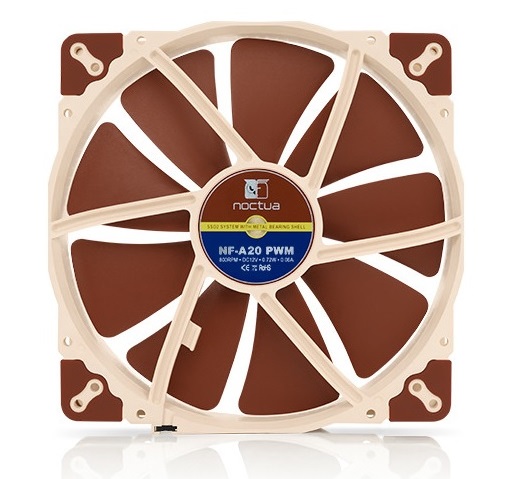  200mm Fan: Noctua A-Series A20-PWM<br> 200mm 4-Pin PWM Fan, 800 RPM, 18.1 dB(A)  