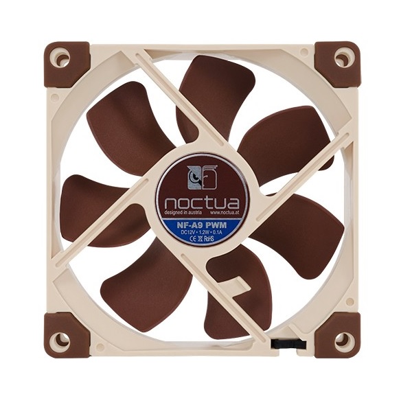  92mm Fan: Noctua A-Series A9 PWM<br>92mm 4-Pin PWM Fan, 2000 RPM, 22.8 dB(A)  