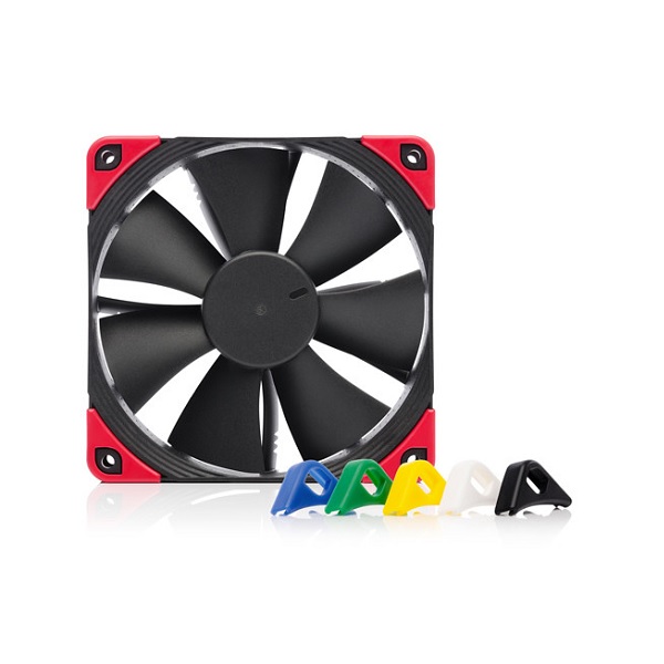  120mm Fan: Noctua F12-PWM Chromax Black Swap<br>120mm 4-Pin PWM Fan, 1500 RPM, 22.4 dB(A), 6x Colour Vibration pads Included  