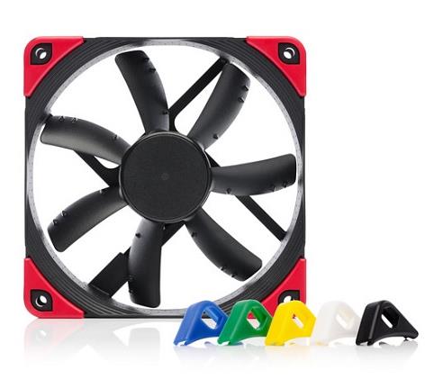  120mm Fan: Noctua S12A-PWM Chromax Black Swap<br>120mm 4-Pin PWM Fan, 1200 RPM, 17.8 dB(A), 6x Colour Vibration pads Included  