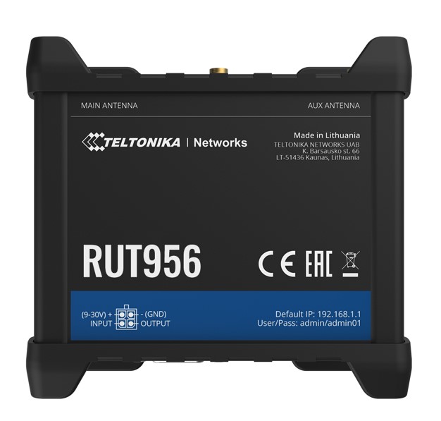  Dual-SIM cellular 4G LTE, WAN failover, with 4x Ethernet ports, GPS, an I/O connector block  