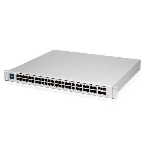  UniFi 48 port Managed Gigabit Layer2 and Layer3 switch with auto-sensing 802.3at PoE+ and 802.3bt PoE  (660W total)- Touch Display  