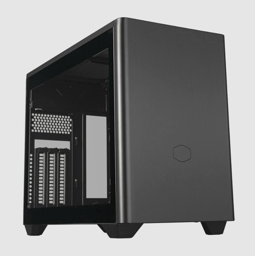  MiNI-Tower Case: MasterBox NR200P V2 - Black<BR>1x 120mm PWM Fan, 2x USB 3.2 + 1x USB Type-C, 1x PCI-e 4.0 Riser Cable, Tempered Glass/ Solid Side Panel, Supports: mini-ITX  