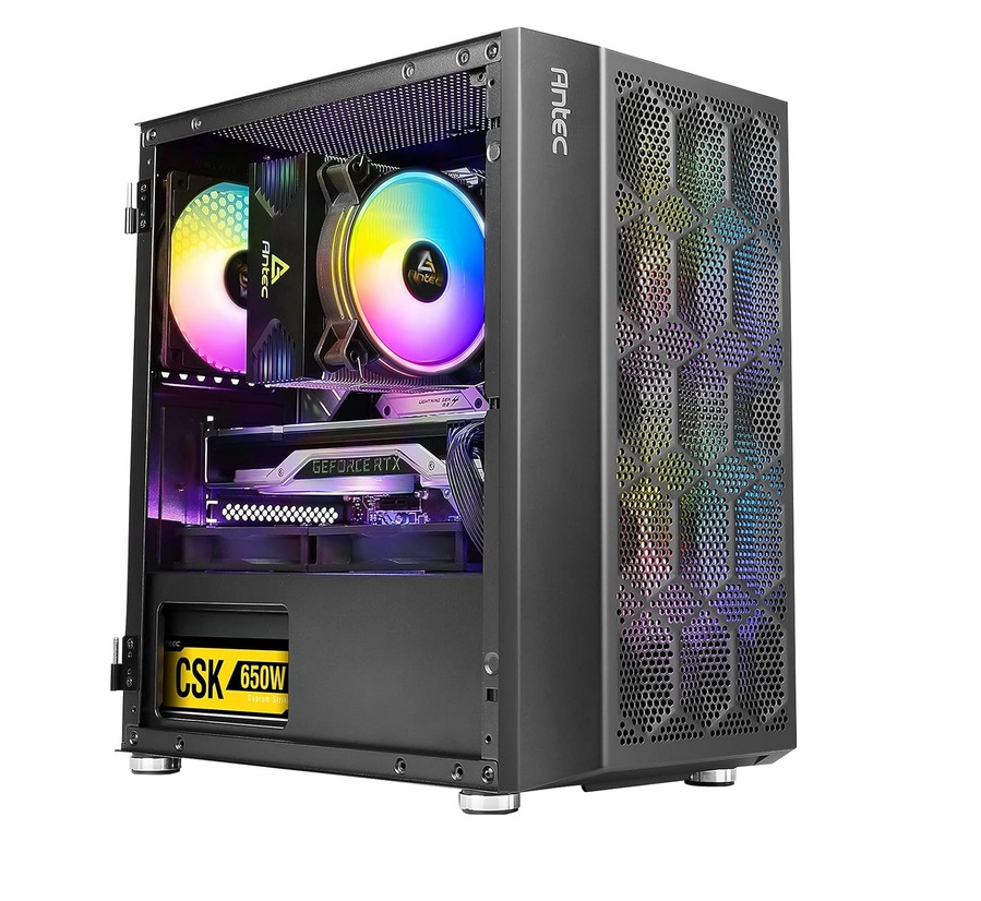  Mini-Tower: 3x RGB Fan. Large Mesh Front for excellent cooling, Side Window, Radiator 240mm. GPU 275mm, mATX/mini-ITX  