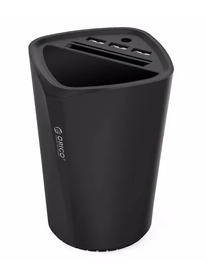  3 Port QC3.0 Cup Car Charger - Black  