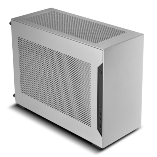  <b>Mini-Tower Case:</b> A4H2O - Silver<br>1x USB 3.0, 1x USB Type-C, 1x HD Audio, 1x Mic, PCI-e 4.0 Riser Cable, Supports:mini-ITX  