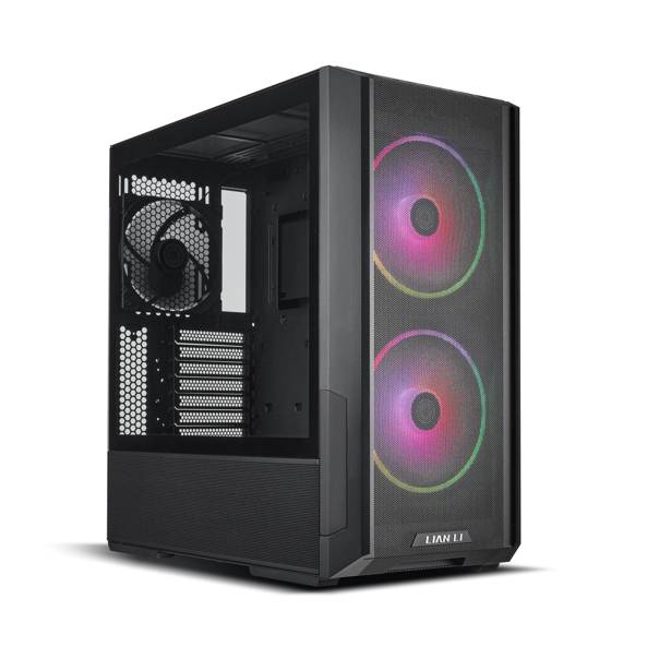  <b>Mid-Tower Case:</b> LANCOOL 216 - Black RGB<br>2x 160mm ARGB Fans, 1x 140mm PWM Fan, 2x USB 3.0, 1x USB Type-C, 1x Audio, Tempered Glass Side Panel, Supports: E-ATX/ATX/mATX/mini-ITX  