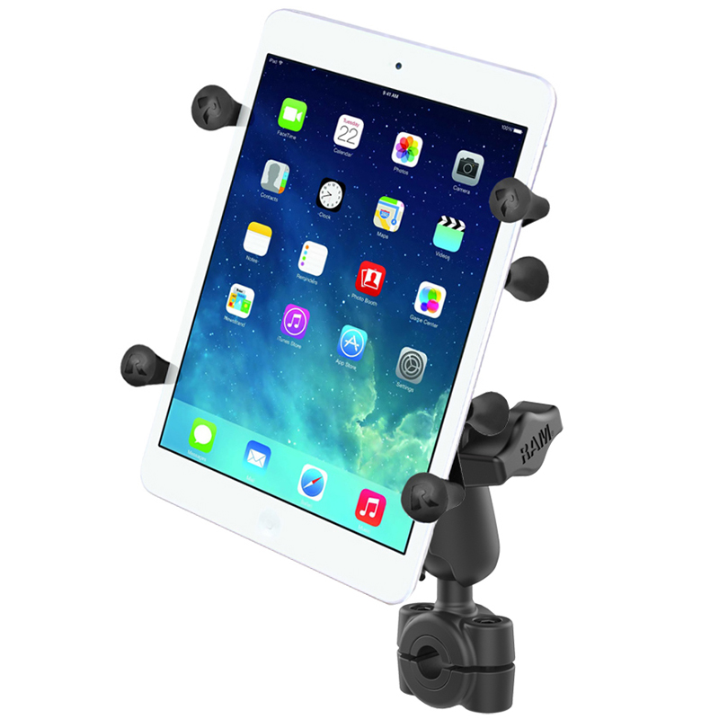  RAM Torque 3/8" - 5/8" Diameter Mini Rail Base with 1" Ball, Medium Arm and X-Grip for 7-8" Tablets  