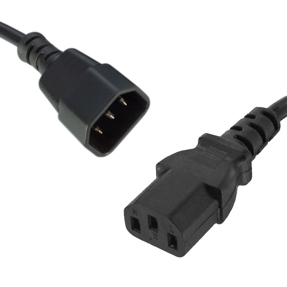  Power Extension Cable: 2m IEC C14 Male to IEC C13 Female for UPS/Monitor  