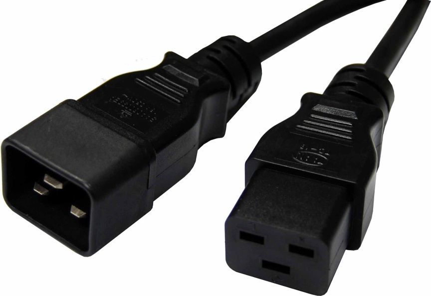  Extension Cable: 2m 15A IEC C19 Male to IEC C20 Female for UPS PDU PC Servers Rack-mount Power Distribution Units  